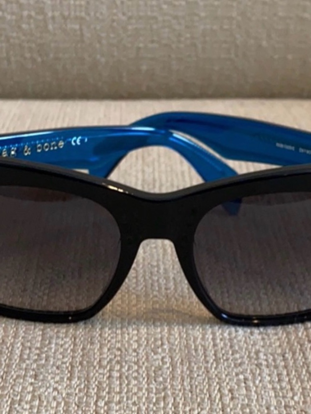 NWT Rag & Bone Black & Blue 54mm Cateye Sunglasses - Picture 2 of 6